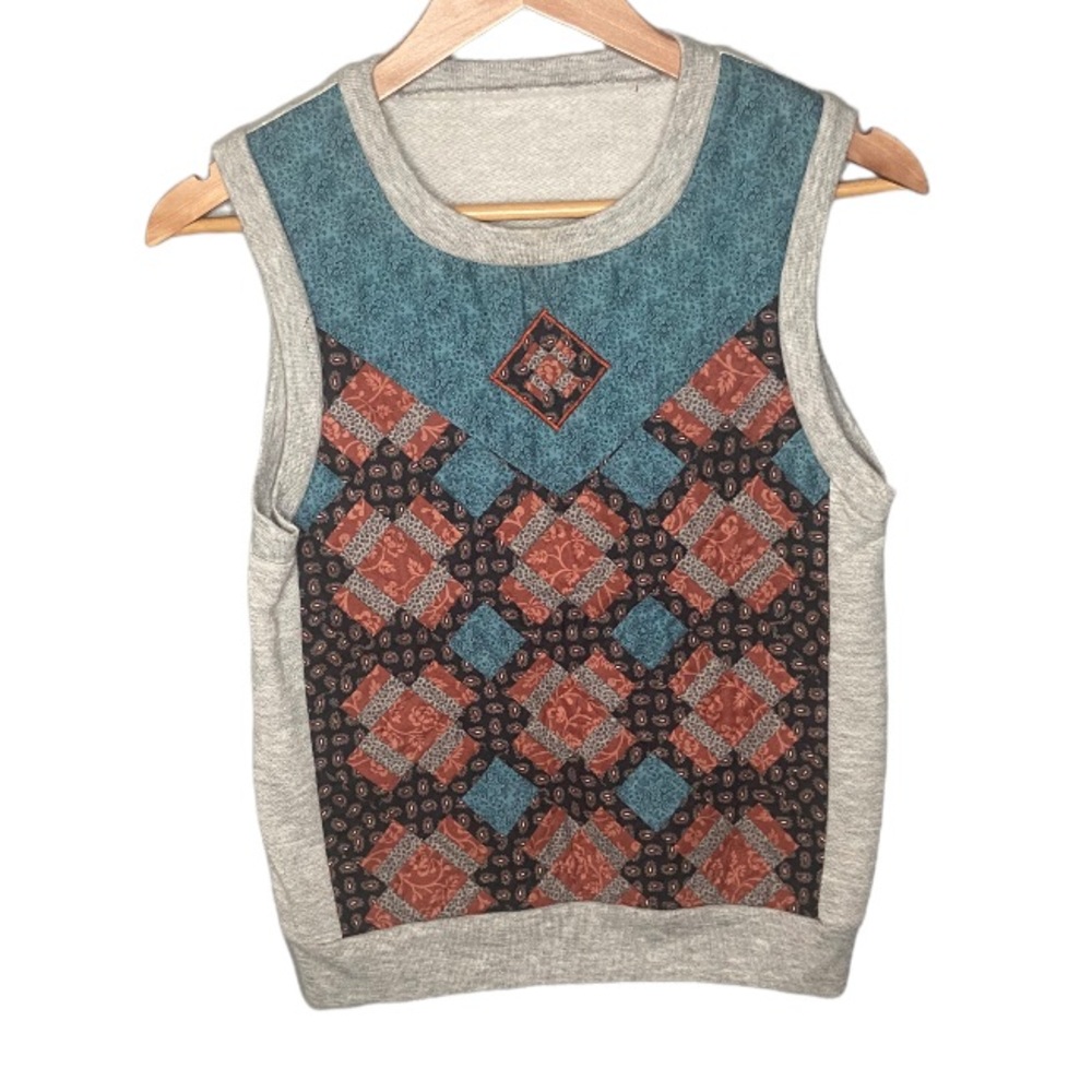 Vintage Handmade Patchwork Quilt Cottagecore Swea… - image 1